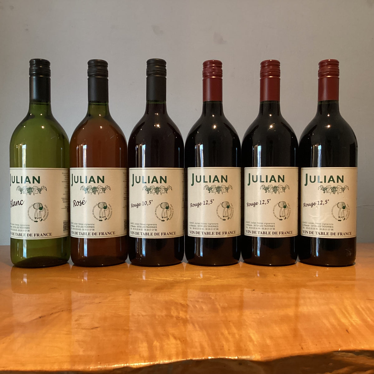 Louis Julian　６本セット(rouge12.5%、rouge10.5%、blanc、rose)